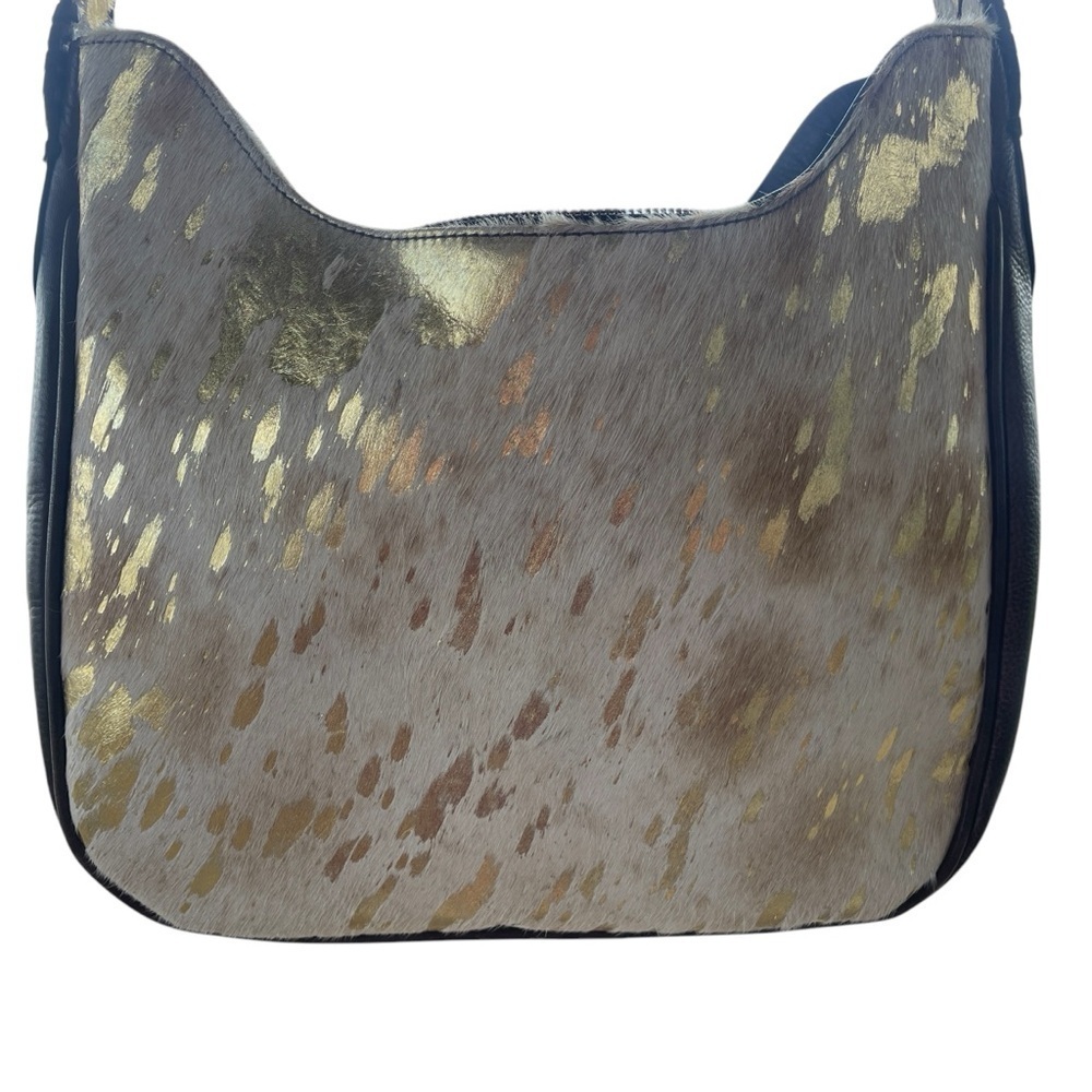 Nocona Conceal Carry Women’s Bag AspenTote Spotted Foil Calf Hair Leopard Strap - Picture 3 of 14